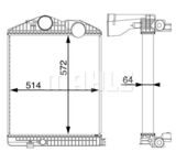 INTERCOOLER RADIATOR ATEGO 1, ATEGO 2 OEM BEHR